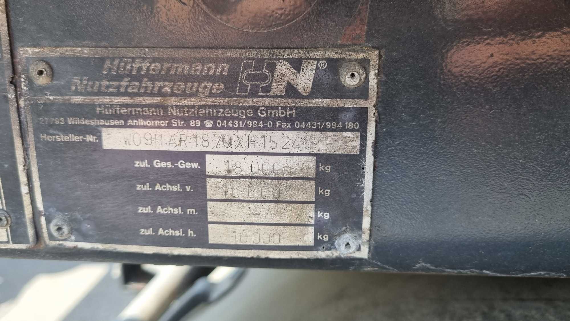 HUFFERMANN Przyczepa do hakowca / HAR 16.70 / STAN IDEALNY /680x235 cm