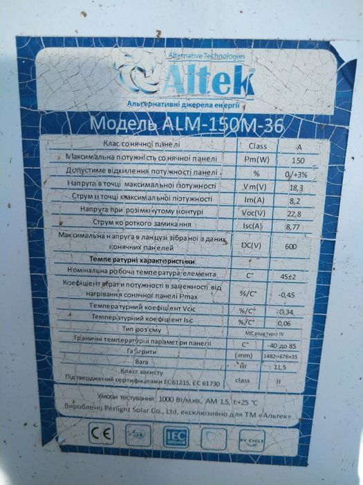 Сонячні панелі монокристал 12в
