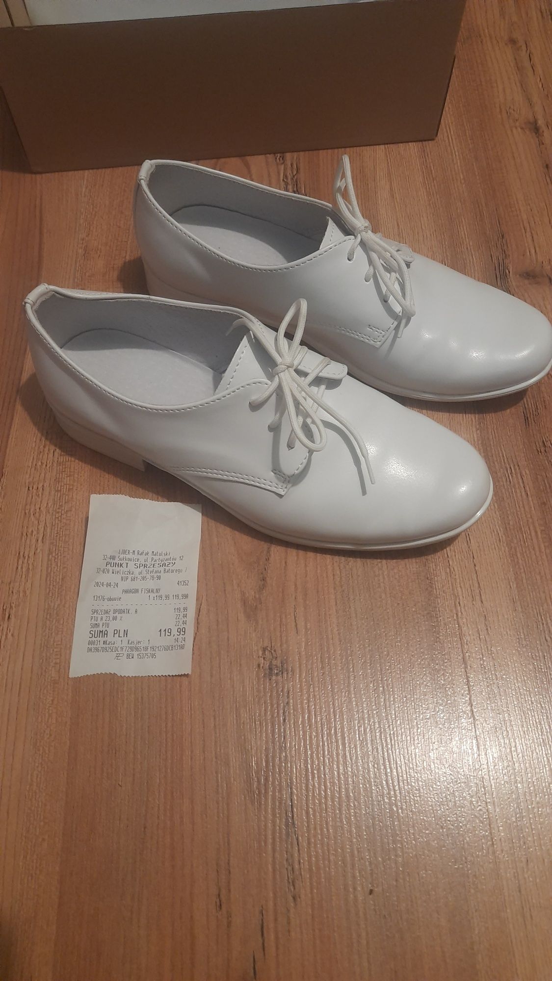 Buty białe do komunii komunijne nr 32