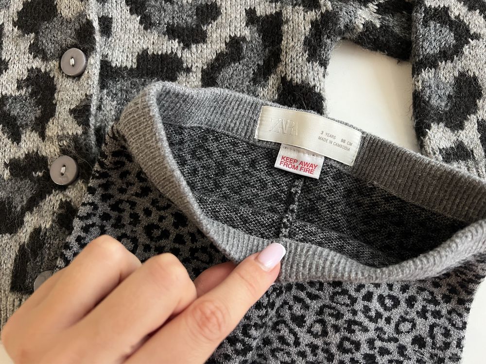 Костюм на 98см zara для дівчинки на осінь лосіни кофта теплі набір