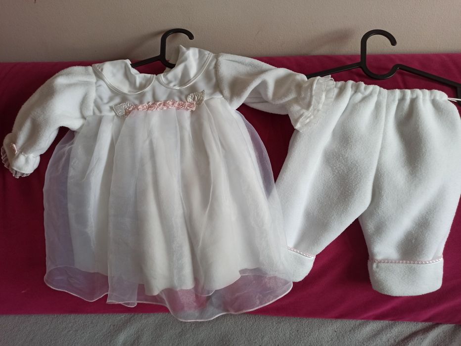 Sukienka, zestaw na chrzest, roczek 74/80