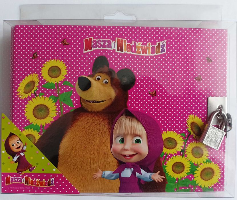 Pamiętnik dziecięcy zamykany na kłódkę Masza i Niedźwiedź nowy