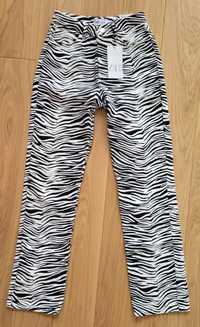 Zara spodnie jeansy zebra 36