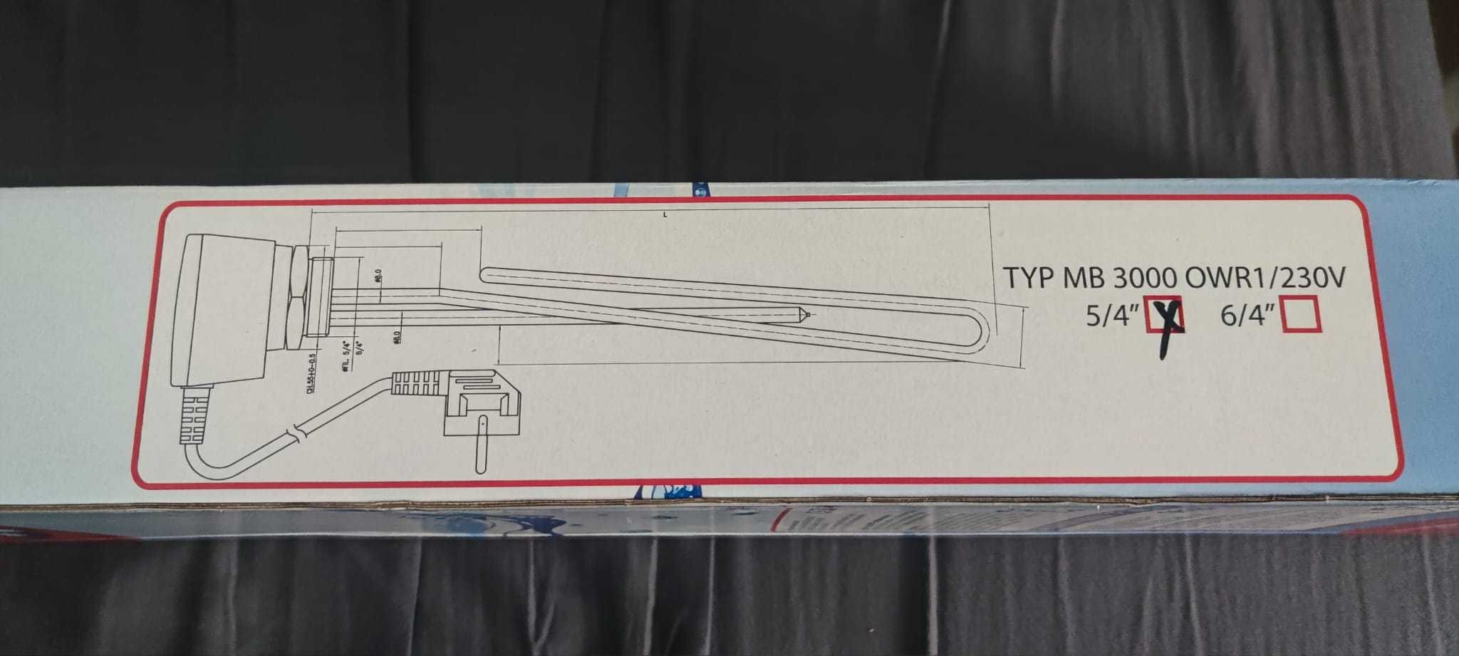 grzałka do bojlera 3000w 5/4" termostat 3kw