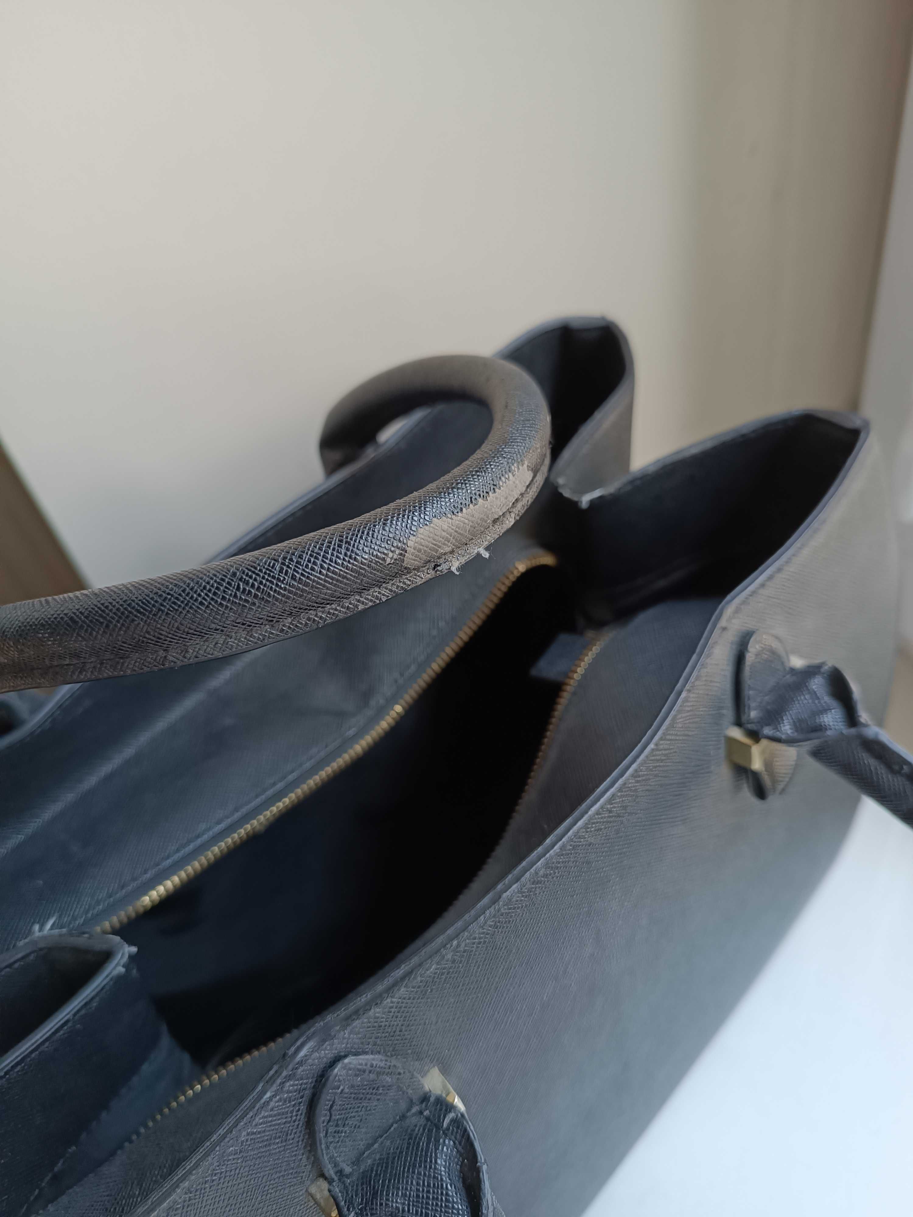 Torebka torba na ramię duża pojemna A4 czarna damska klasyczna H&M