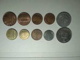 Подборка монет разных стран номиналом 1, 10