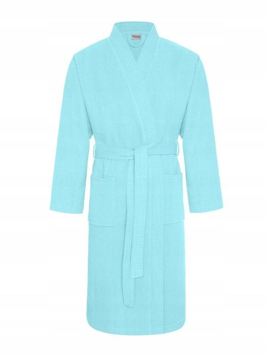 Szlafrok Kimono Gofer Bawełniany Unisex S/m Mięta