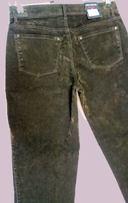 Jeans - imitacja zamszu w kolorze khaki r.38 ANNA MONTANA