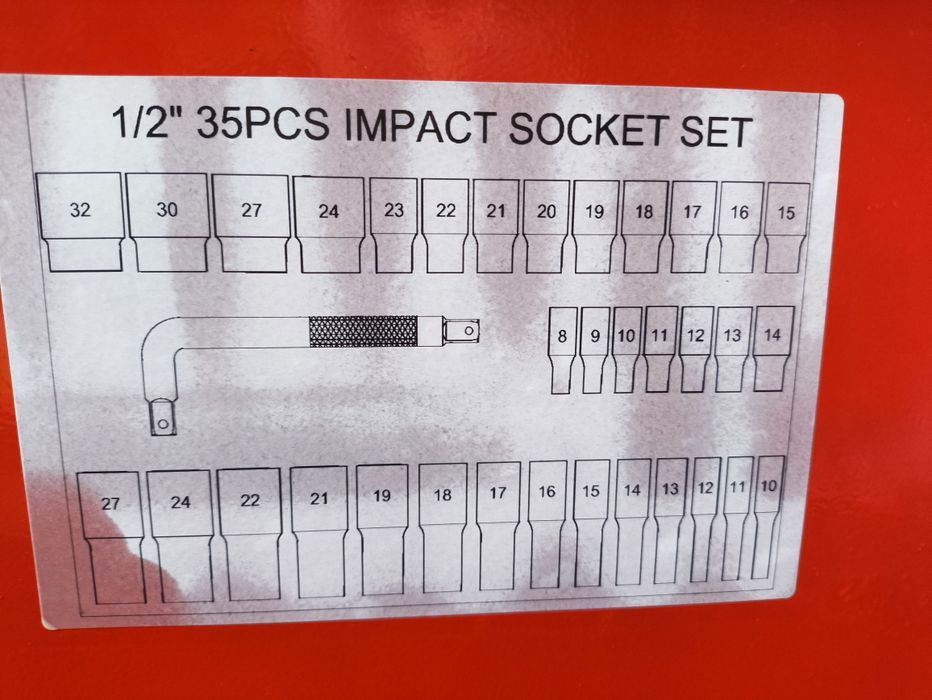 Набір головок ударных короткі і довгі 35 шт 8-32 мм набор ударных голо