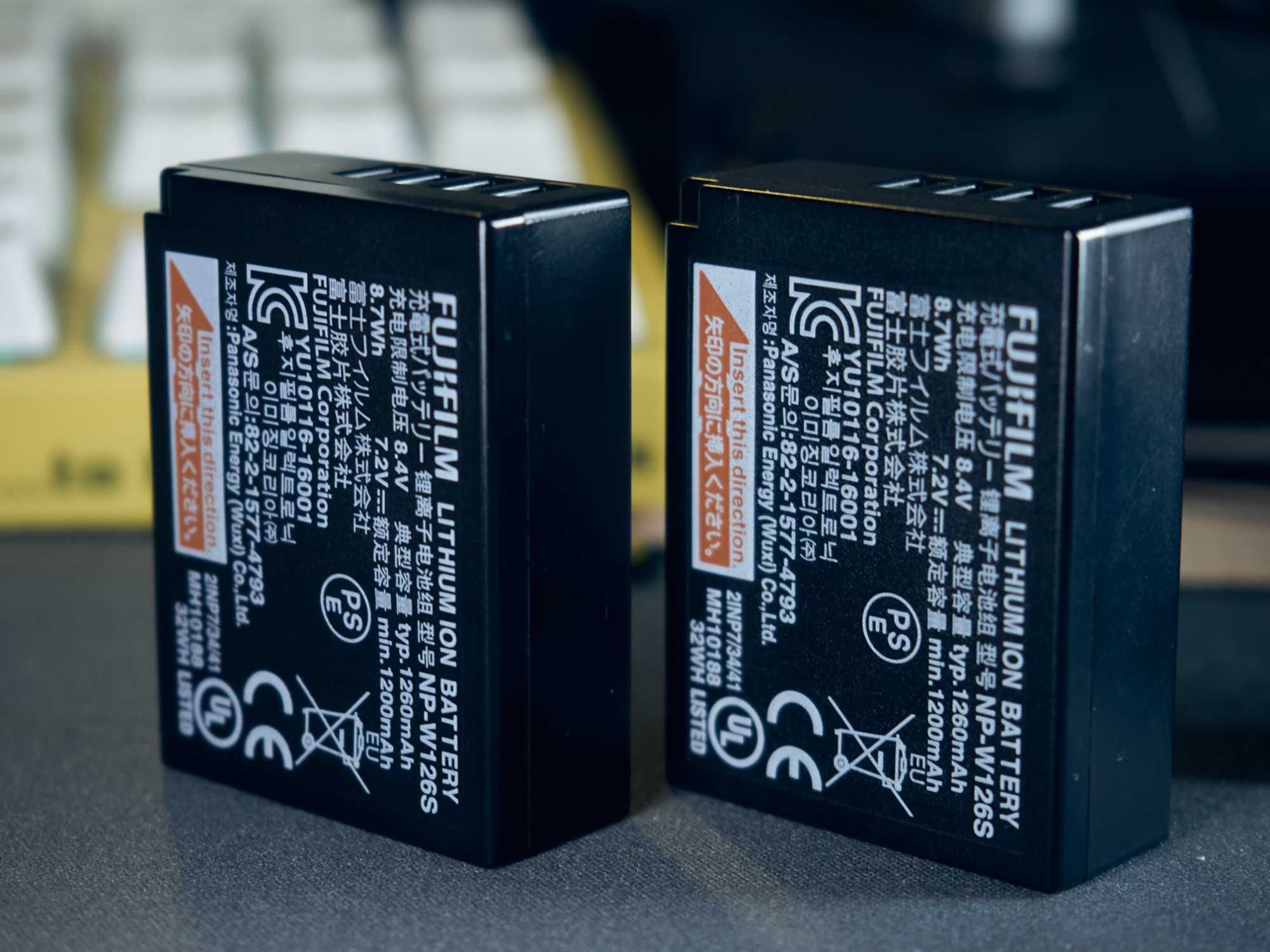 2шт Fujifilm NP-126S + Newell Plus NP-126 Оригінальні батареї X-T3