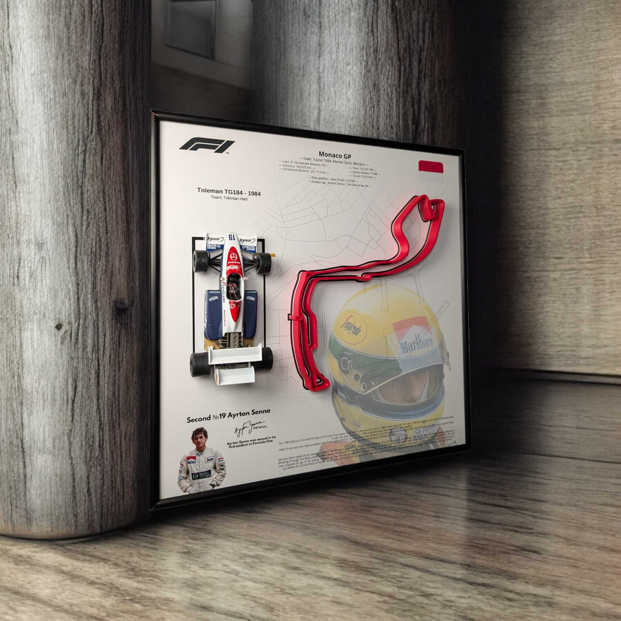 Panini F1 TOLEMAN TG184 2в1 Траса Monaco GP №19 Ayrton Senna