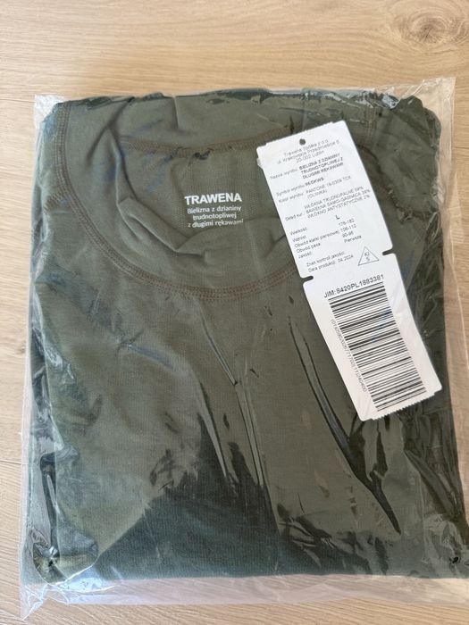 Zestaw komplet bielizny z dzianiny trudnotopliwej długi rękaw r. L