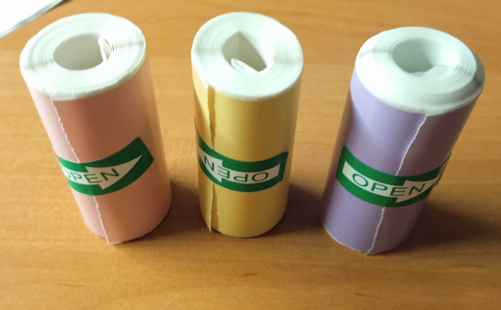 Бумага цветная папір кольоровий 3 цвета для минипринтер детский