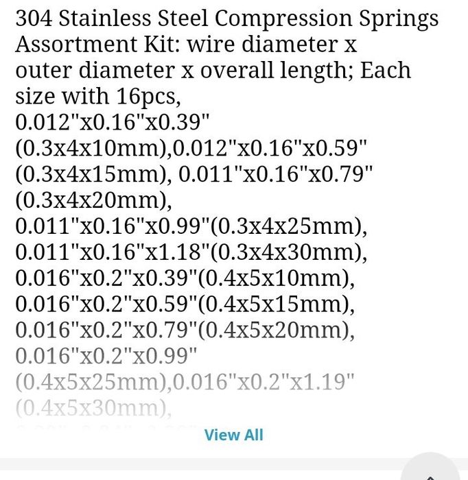 Набор пружин для ремонта.