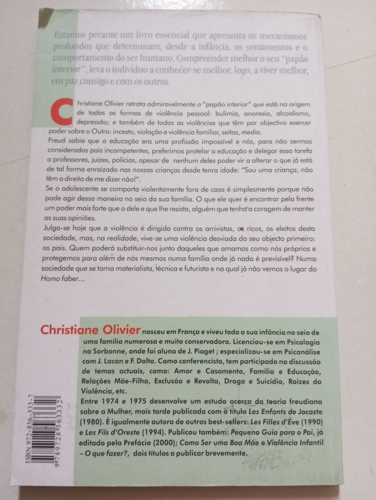 Violência pessoal e familiar suas origens -Christiane Olivier