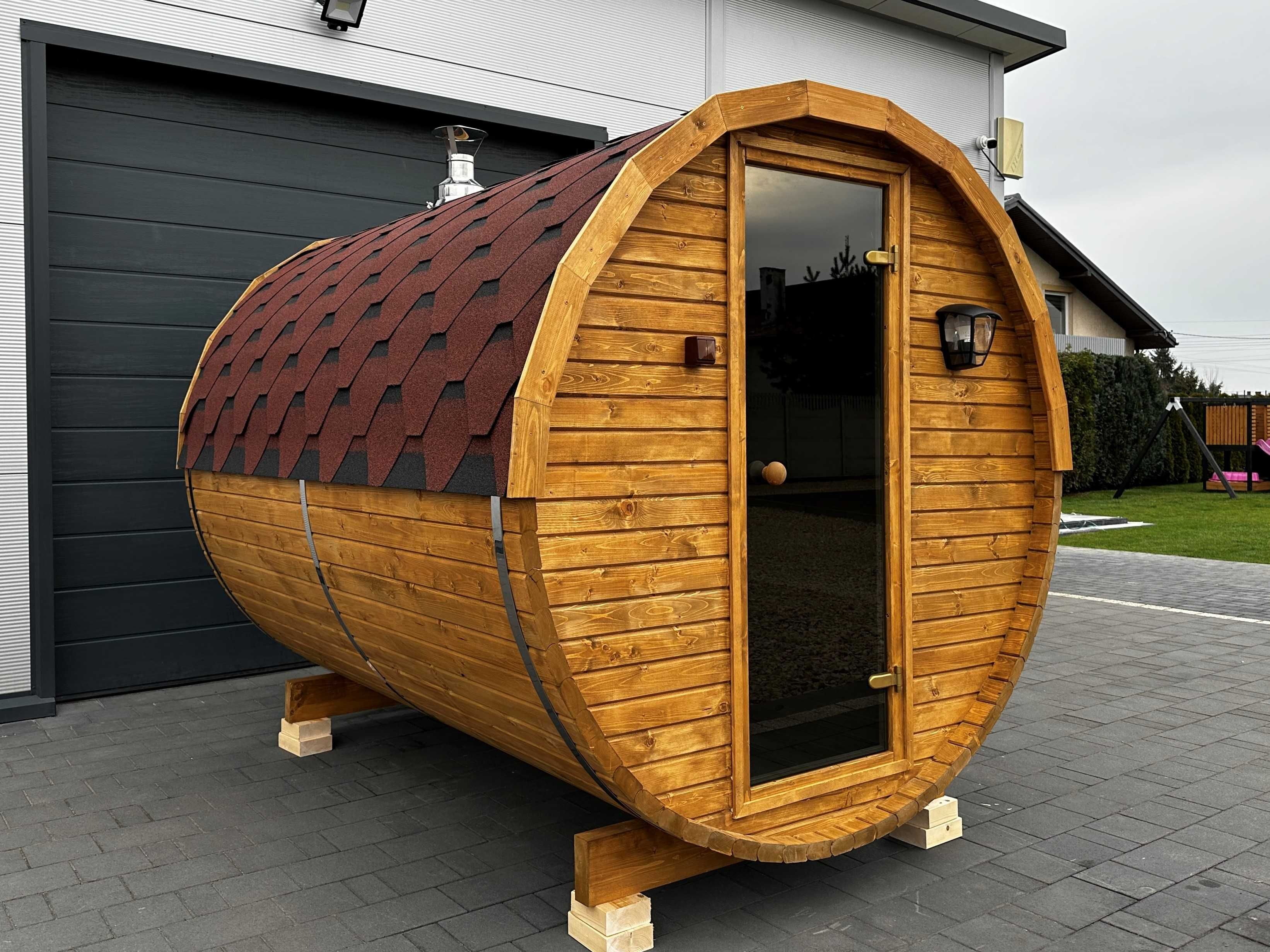 Sauna Ogrodowa Beczka 2m Świerk Skandynawski