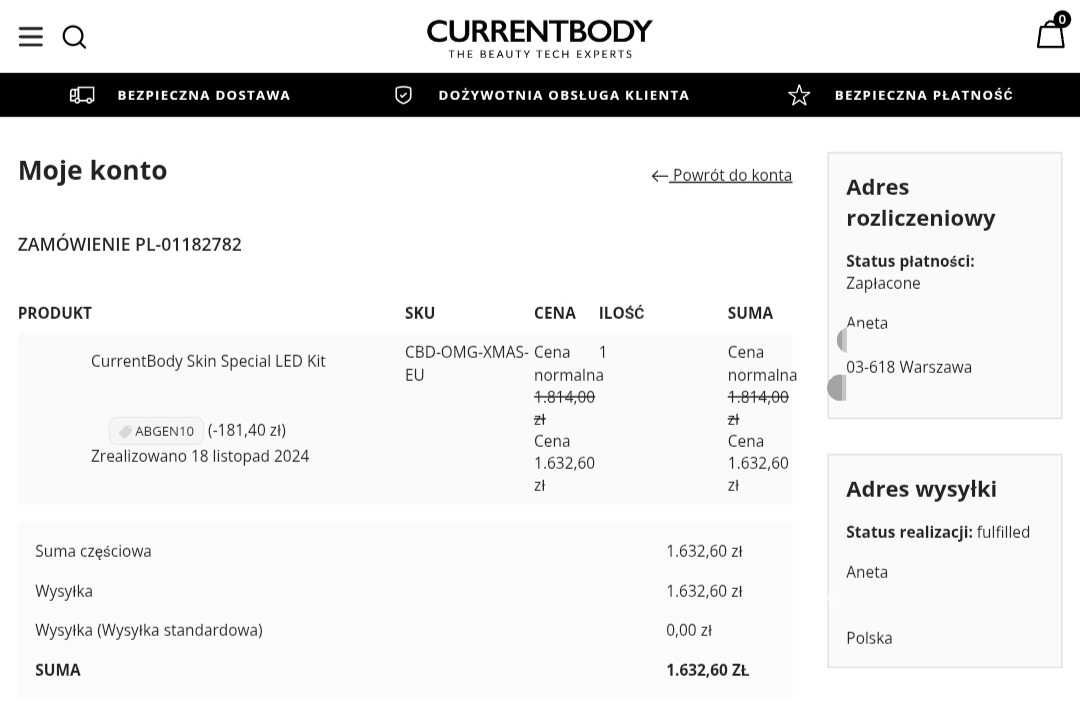 Maska LED CurrentBody