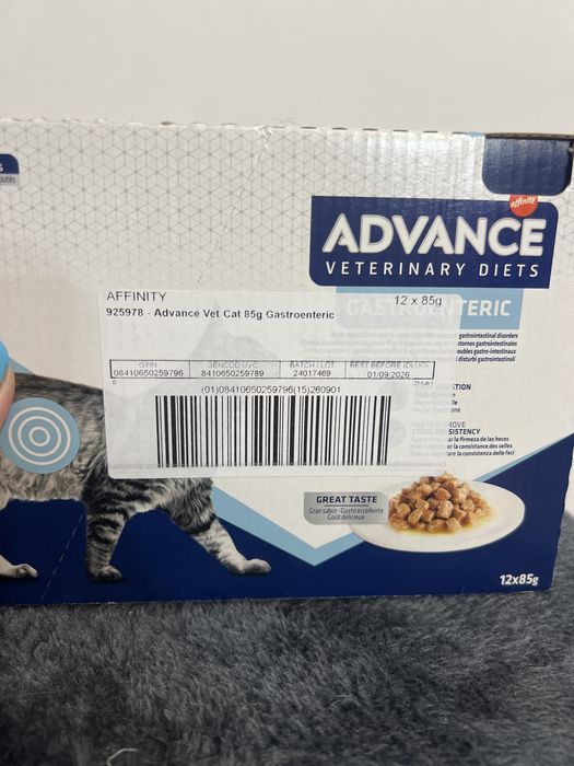Ração Húmida Advance Vet Diets Cat Gastroenteric 12x 85g