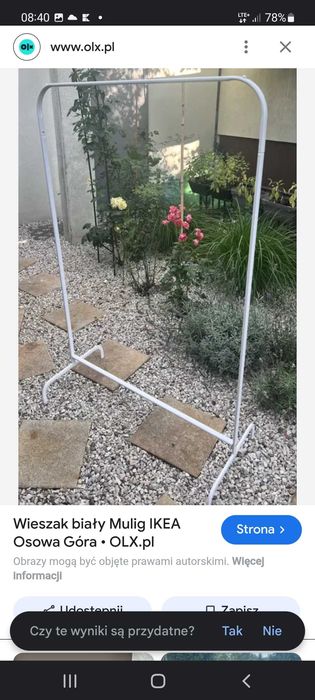 MULIG Ikea Wieszak na ubrania biały 99x152 cm metalowy stojak