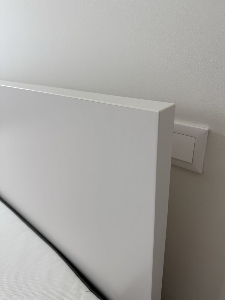MALM Estrutura cama c/arrumação e colchao, branco, com 160x200 cm