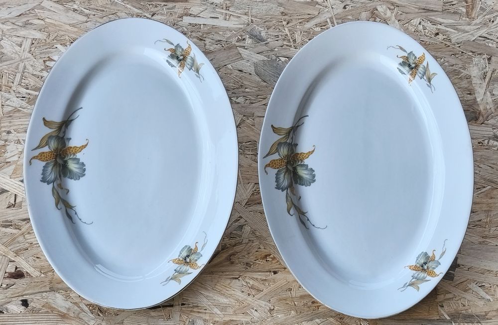 Kolekcjonerskie duże półmiski porcelanowe z ładnymi wzorkami