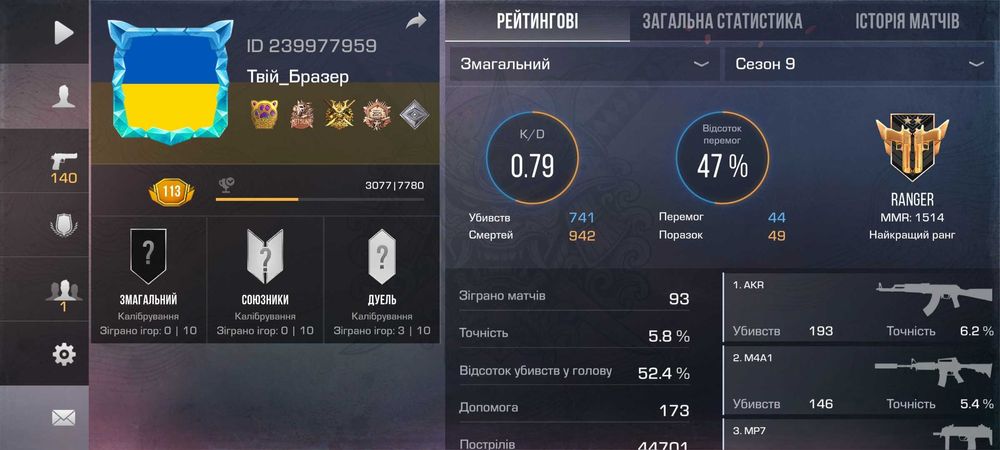 Standoff2,продам акк,ціна договірна