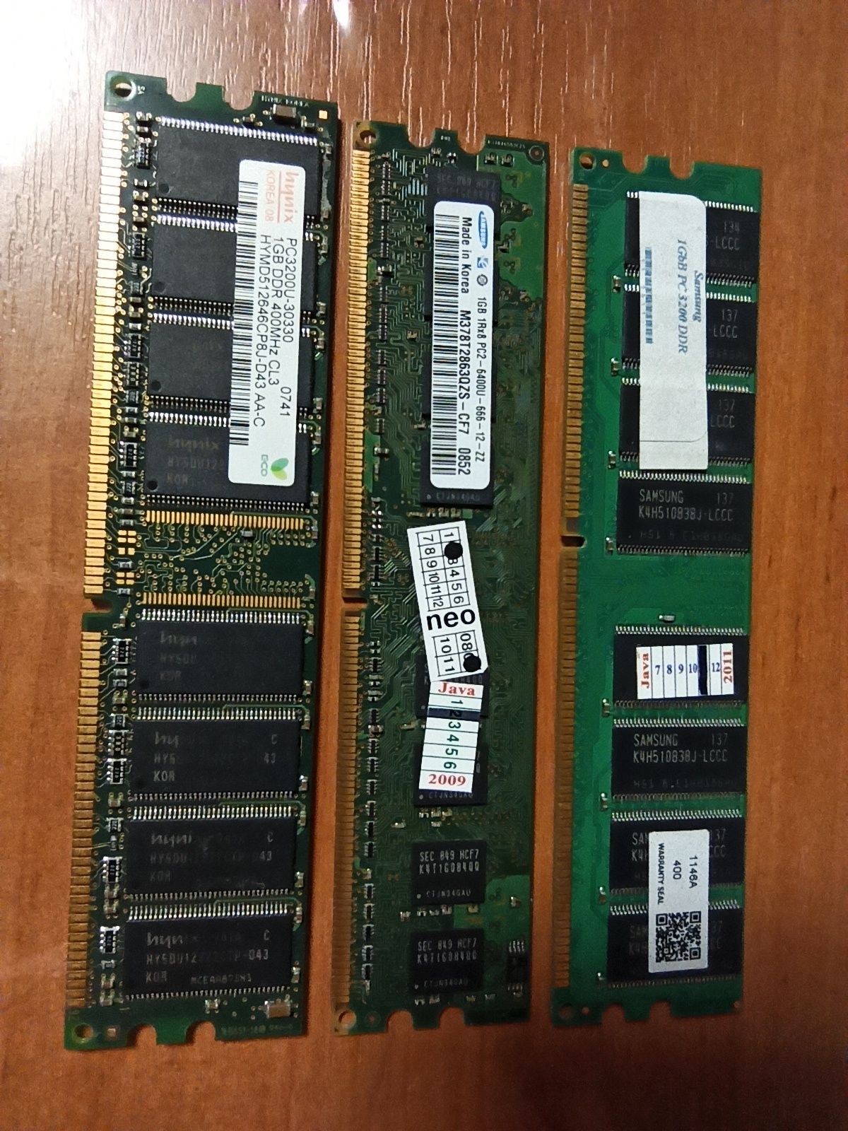 Оперативная память DDR1 DDR2 DDR3