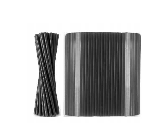 Słomki plastikowe wielokrotnego użytku czarne  200 sztuk