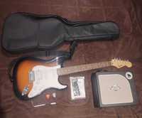 Kit Completo Fender Squier Stratocaster Amplificador Mooer Hornet 15W