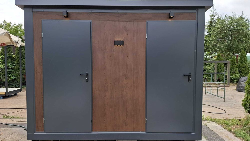 Kontener pawilon sanitarny, toaleta, łazienka mobilna ogrodowa wc