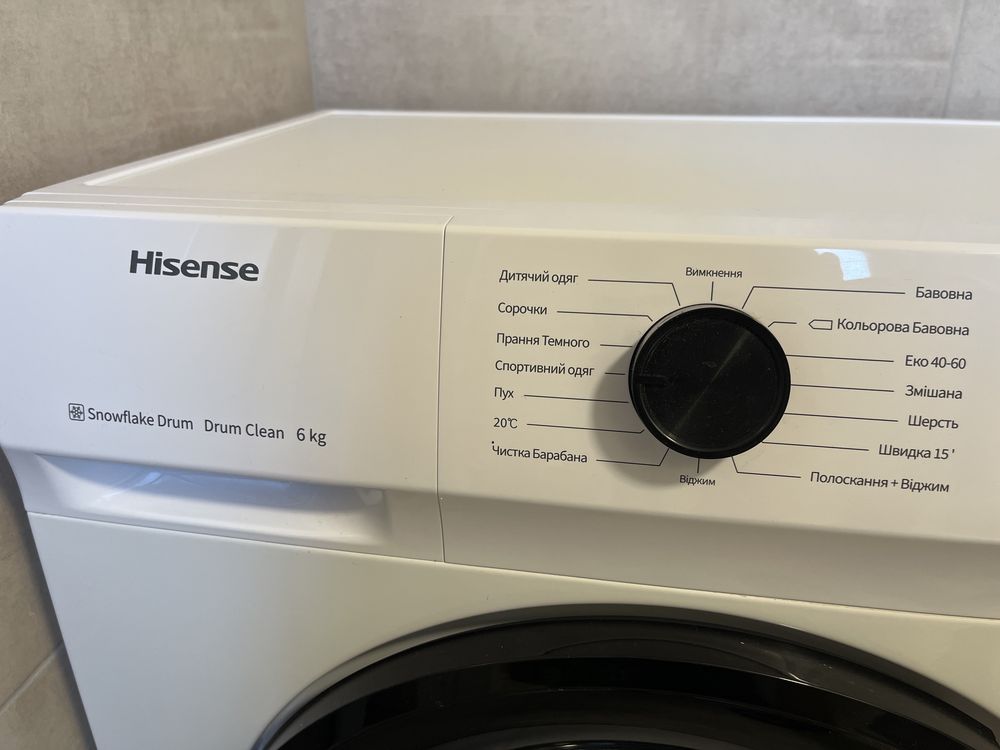 Пральна машинка Hisense WFVC6010E 6кг 40cm стиральная пралка як нова