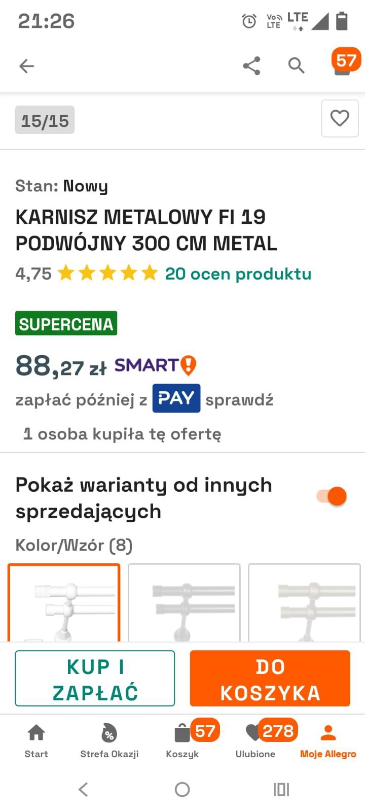 Sprzedam nowy karnisz
