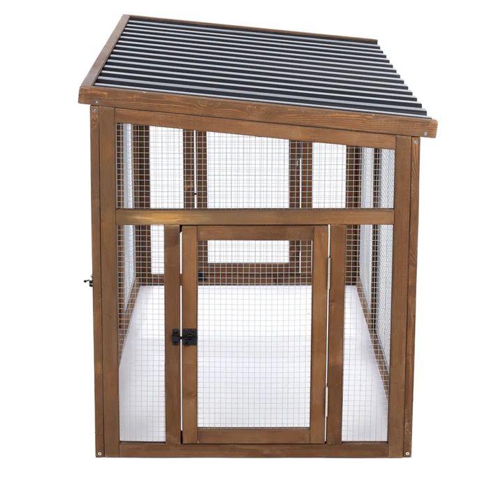 TIAKI Drewniana Klatka Zewnętrzna dla królików kurczaków 116x78x89.8cm