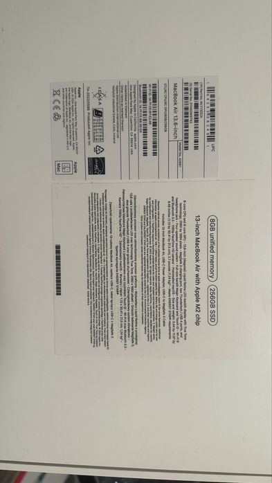 Macbook air m2 13,6 złoty 8GB 256GB SSD
