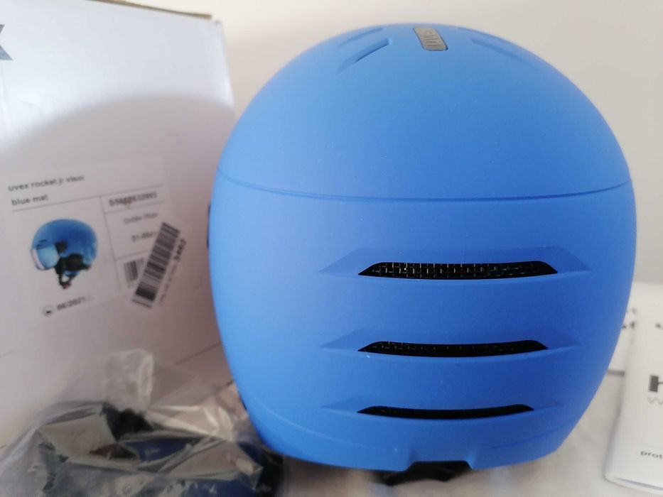 Kask narciarski dziecięcy Uvex Rocket Jr Visor Blue Mat S 51-55cm