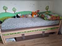 Zestaw mebli młodzieżowych podwójne łóżko,  szafa narożna, półka