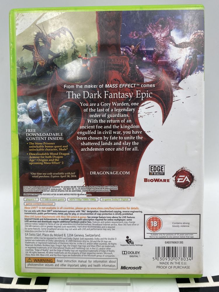 Dragon Age Origins Xbox 360 Gwarancja