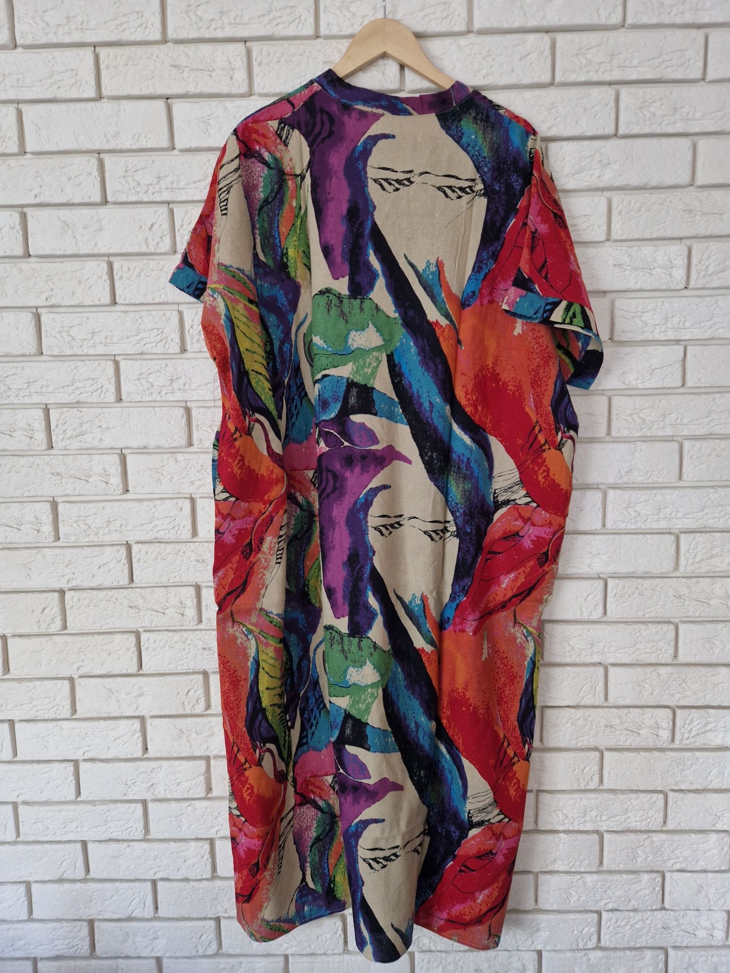 Lniana sukienka oversize i 100% len XXL 44 XL 42 Plus Size boho