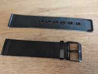 Pasek do zegarka czarny stalowy mesh 20mm