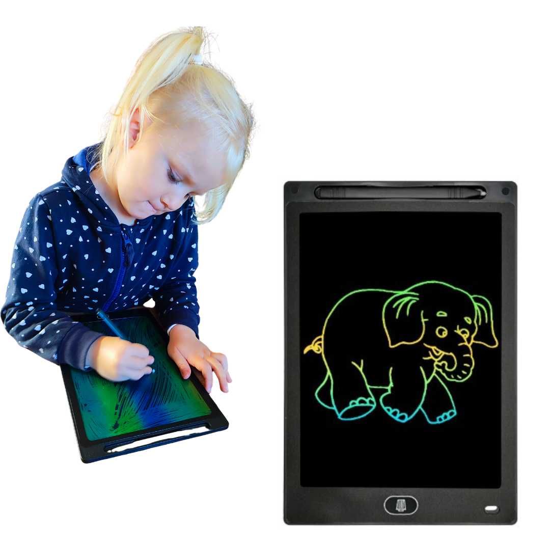 Tablet graficzny XXL do rysowania 12" tablica LCD znikopis multikolor