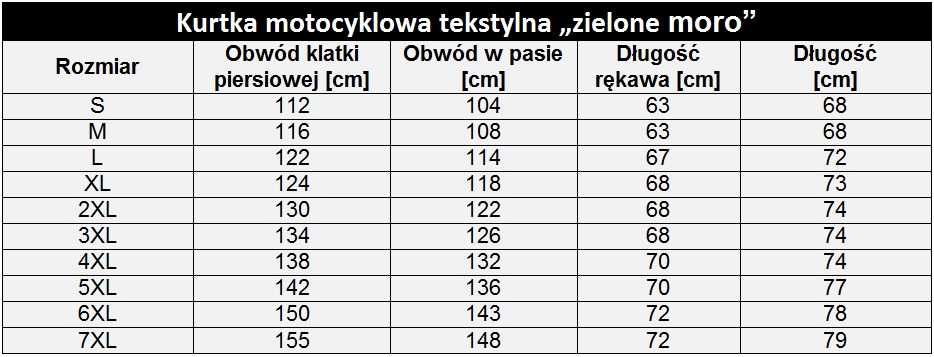 Kurtka tekstylna Motocyklowa Wstawki Zielone Moro / Różne rozmiary