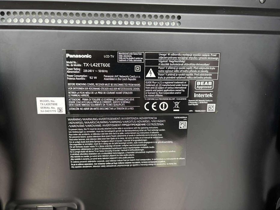 Telewizor Panasonic TX - L42ET60E 42 cale Full HD