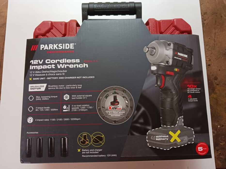 Chave de impacto 12v parkside performance