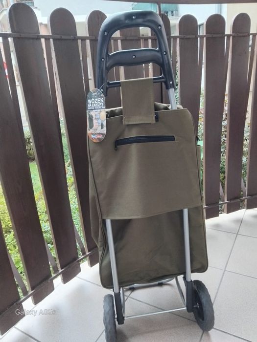 Wózek zakupowy w kolorze khaki