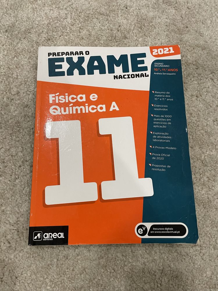 Livro Preparar o exame 11ºano Física e química A 2021