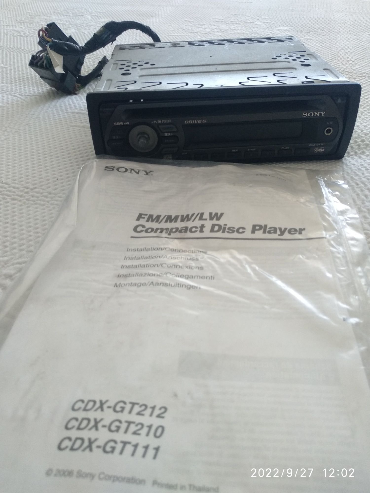 Rádio automóvel Sony CDX Gt 111