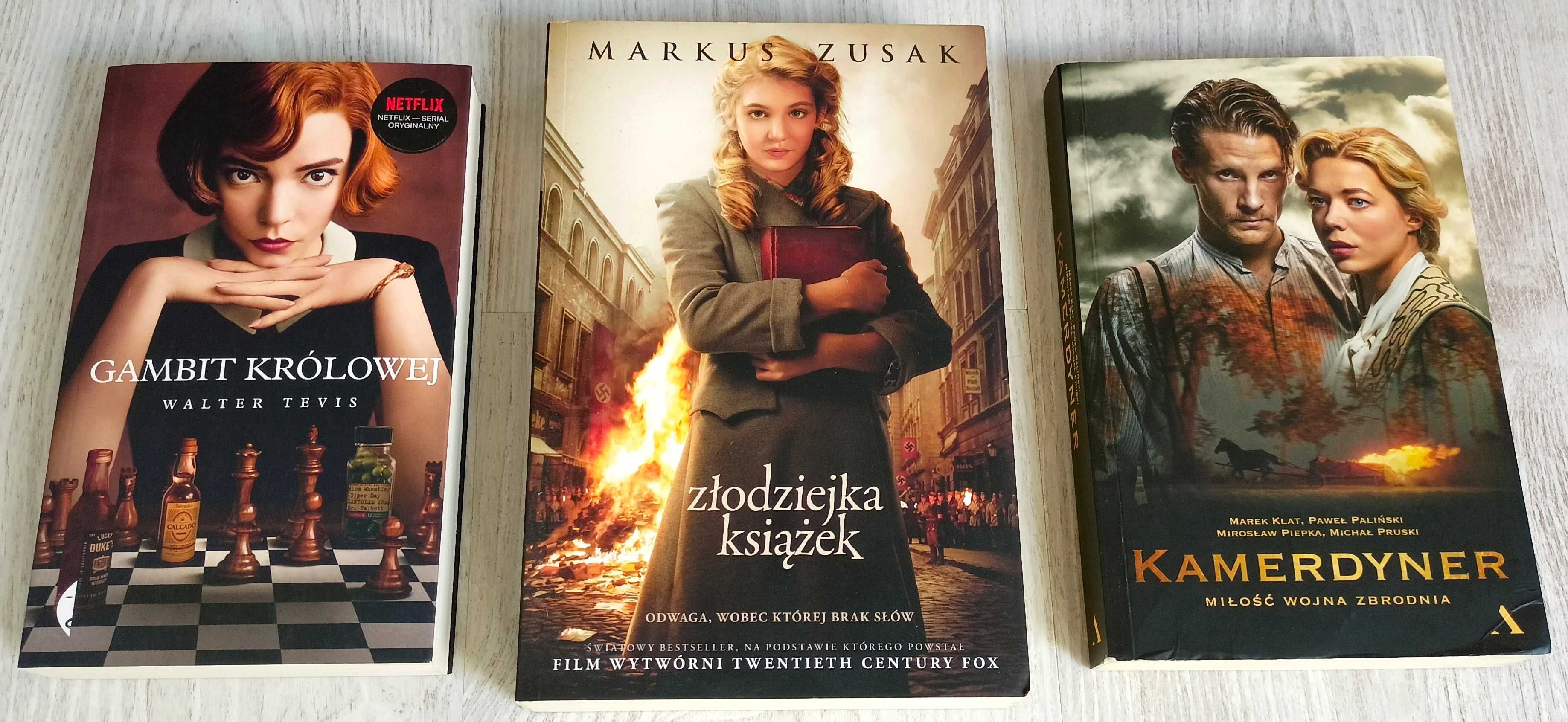 Markus Zusak Złodziejka książek + Tevis Gambit Królowej + Kamerdyner