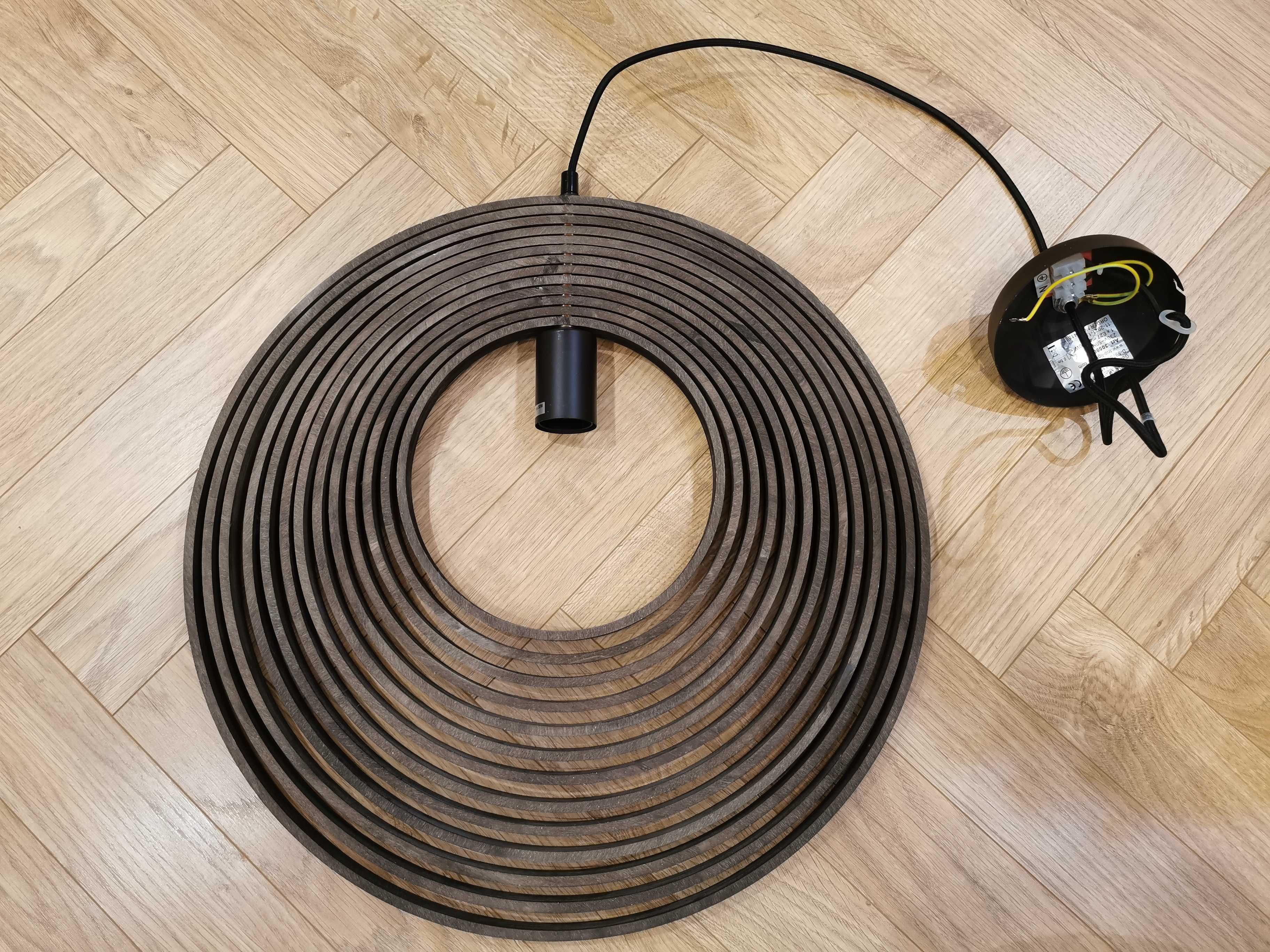 Lampa wisząca drewniana Boolan 35 Ciemne drewno Trio