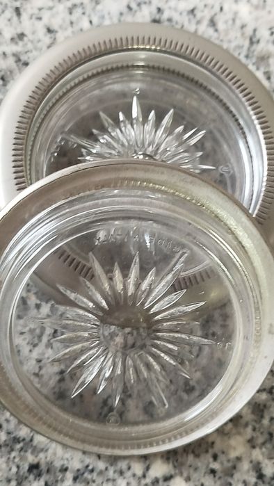 Coaster/base para copos prata e cristal