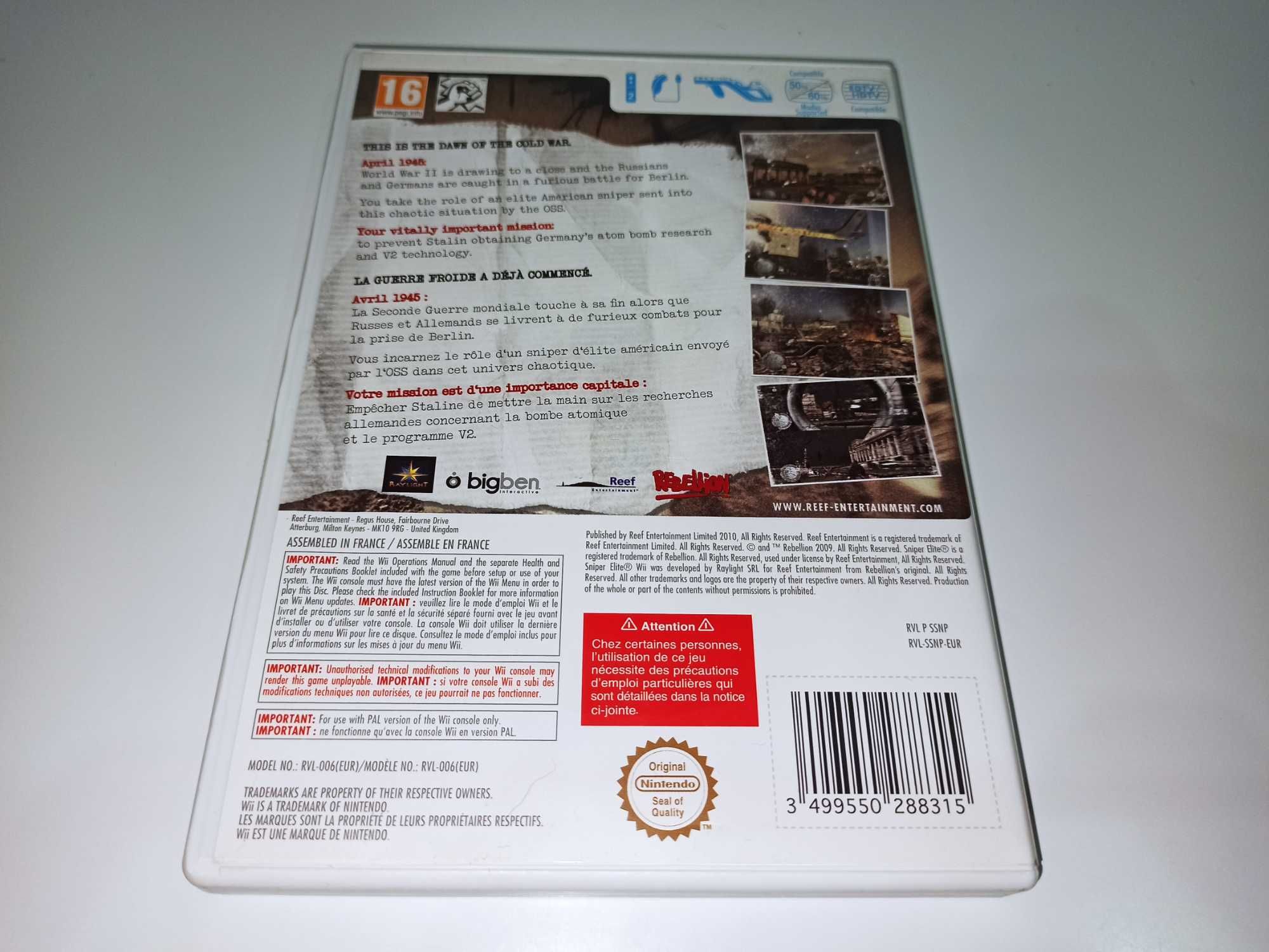 nintendo wii SNIPER ELITE druga wojna światowa ,gra o snajperze